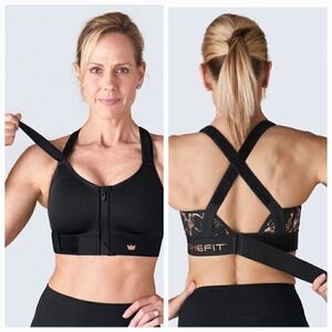 SheFit Flex Sports Bra Black Rose Gold 5Luxe Plus